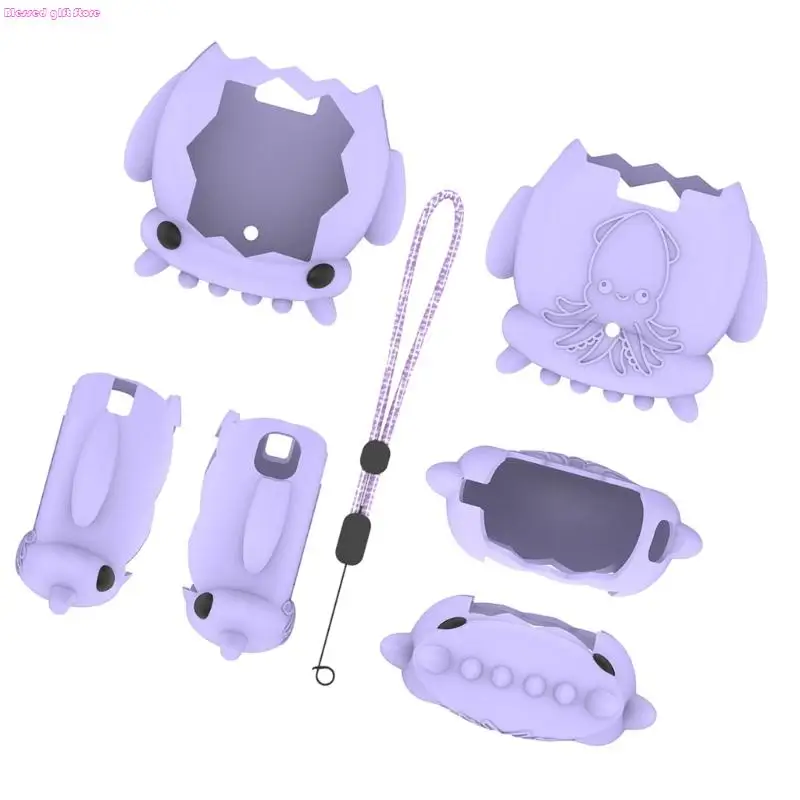 D0JC Soft Safe Silicone Protective Case Squid Design for Electronic Pet