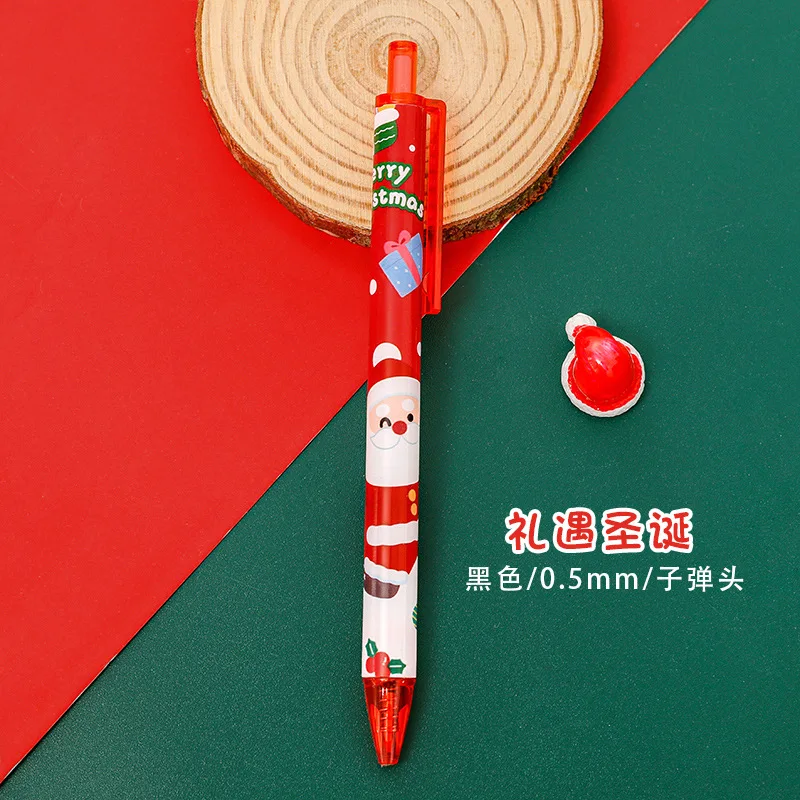 Imagem -06 - Natal Imprensa Gel Pen Exame Kawaii Material Escolar Papelaria Bonito dos Desenhos Animados Atacado 60 Pcs