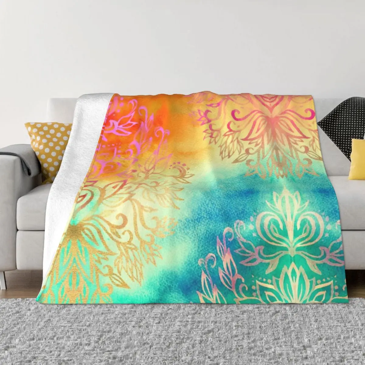 

Watercolor Wonderland Throw Blanket sofa bed Dorm Room Essentials Decorative Blankets Flannel Fabric