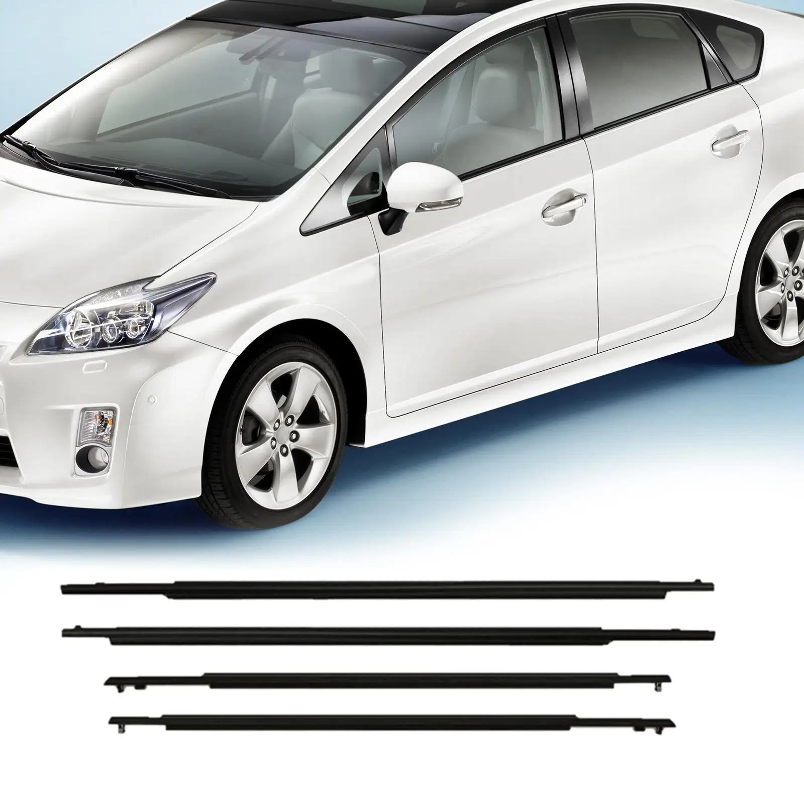 

4x Door Belt Molding Weatherstrip Assembly for Toyota for prius 2010-2015