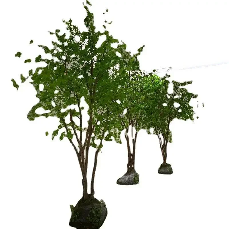 Fake tree simulation hanging bell tree landscaping green plants interior design window horse drunk wood