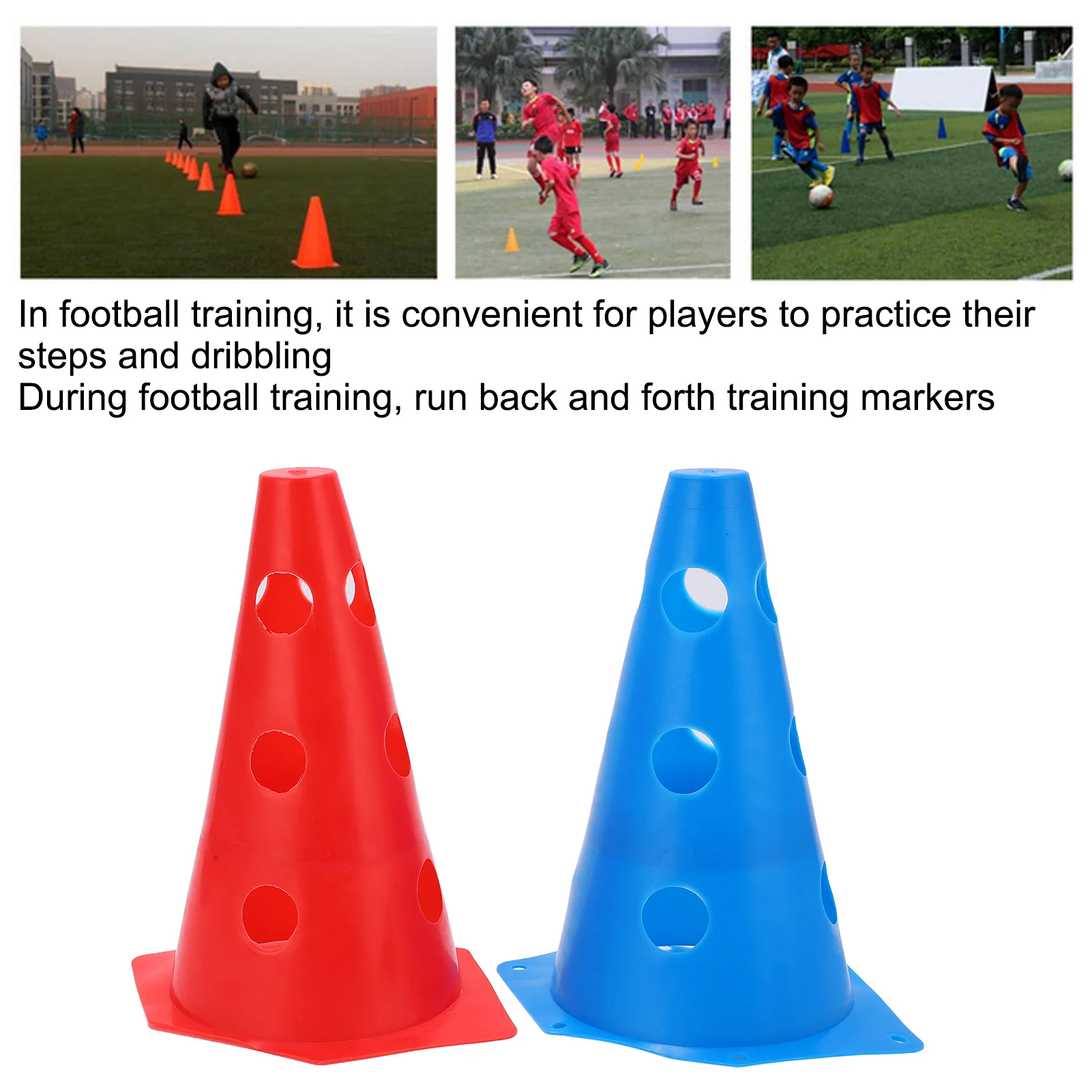 Kerucut Latihan Sepak Bola 23CM/9.1IN Multiwarna Portabel Tahan Lama Warna Cerah Berkualitas Tinggi Penanda Skating Kerucut Latihan Bola Basket