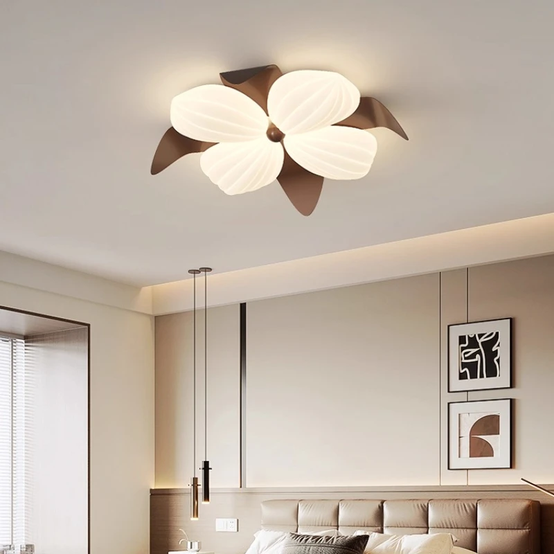 Modern Eye Protection Coffee Colored Ceiling Lights Creative Flower Shape Children's Room Ceiling Lamps Illumination Luminaires