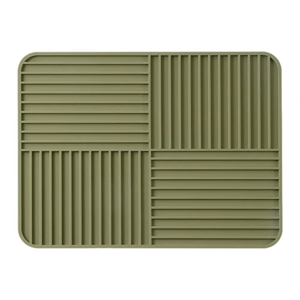 Water Spill Prevention Mat Silicone Drain Mat Non-slip Drying Pad for Kitchen Tableware Anti-scald Coaster Quick for Home