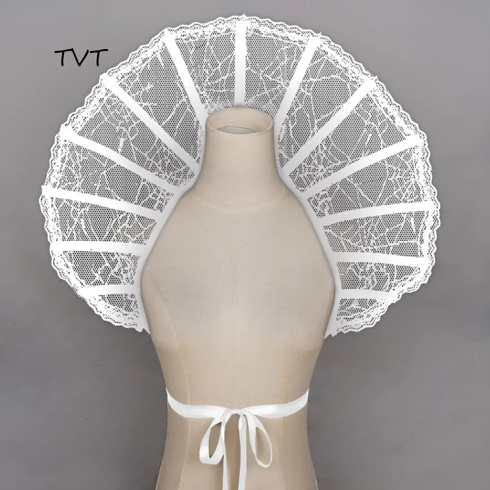 Lace Victorian Stand Up Collar Mesh Gothic Queen Cosplay Cloak Renaissance Medieval Design Halloween Costume Accessories Women