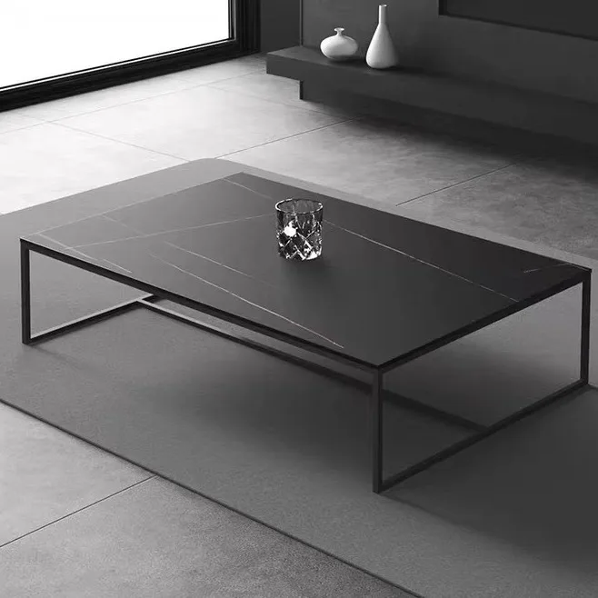 Italian minimalist slate coffee table, modern simple living room, household slate light luxury tea table, Nordic small apartment