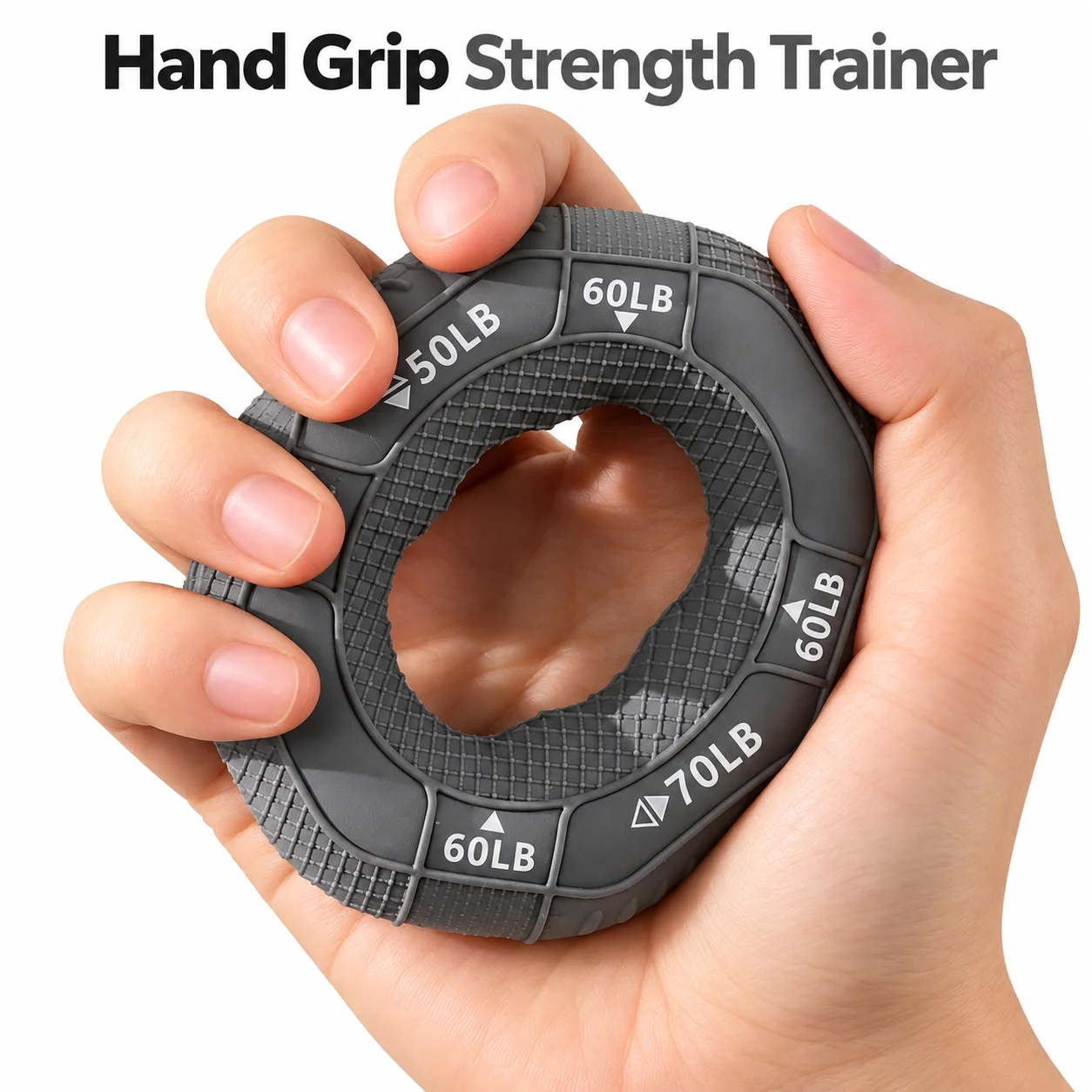 Silicone Grip Strength Ring Three Resistance Levels Finger Forearm Training Portable Hand Exerciser for Home Gym Office Adults