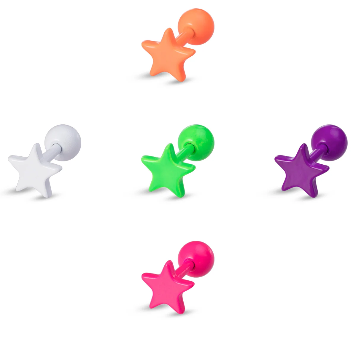1/5pcs Colorful Star Stud Earrings for Women
