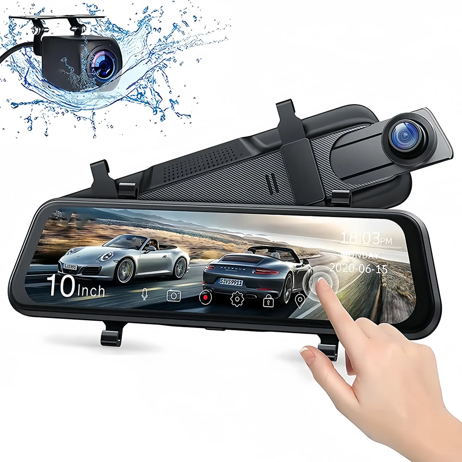 DashCam con Espejo Pantalla Táctil 10