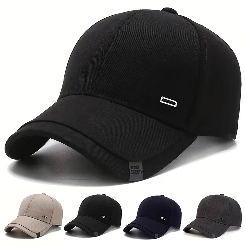 Unisex Square Silver Buckle Label Baseball Caps Spring and Autumn Outdoor Adjustable Casual Hats Hip Hop Cap Sunscreen Hat