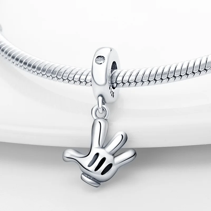Cute Hand Pendant Charm Beads For Original 3mm 925 Silver Bracelet Necklace DIY Fine Jewellery Gifts Hot Sale