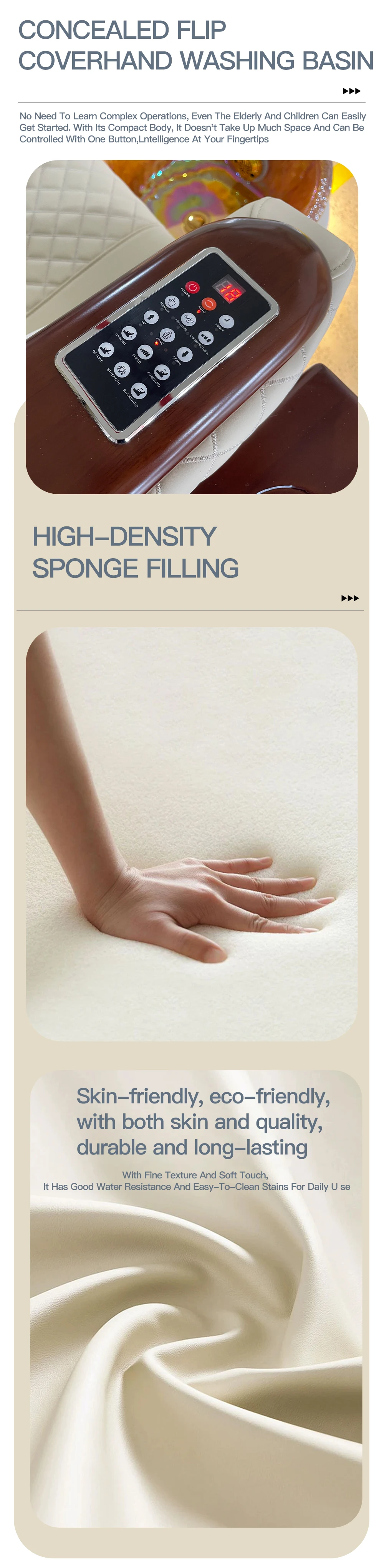 Massage-Pediküre-Spa-Stuhl mit Fußwanne, Holzarmlehne, verstellbarer Maniküre-Fußpflege-Liege, LED-Lichtbasis, Salon-Nagelstudio-Ausstattung – Detail 7