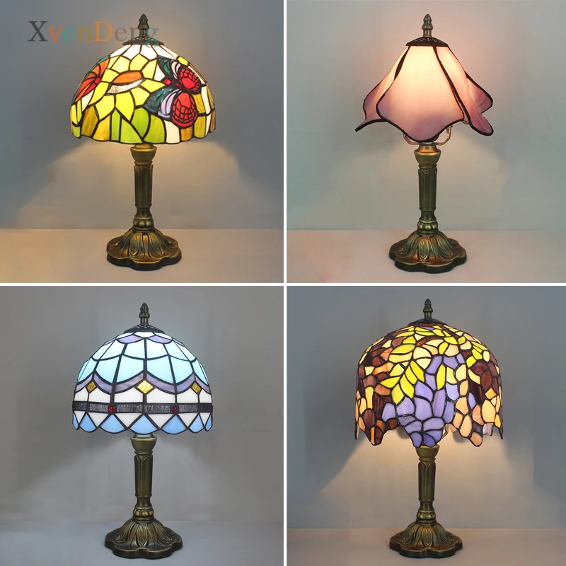 

Tiffany Stained Glass Table Lamp for Bedroom Bedside Kitchen Living Room Decor Desk Lamp Turkish Mosaic Resin LED Light Fixtures