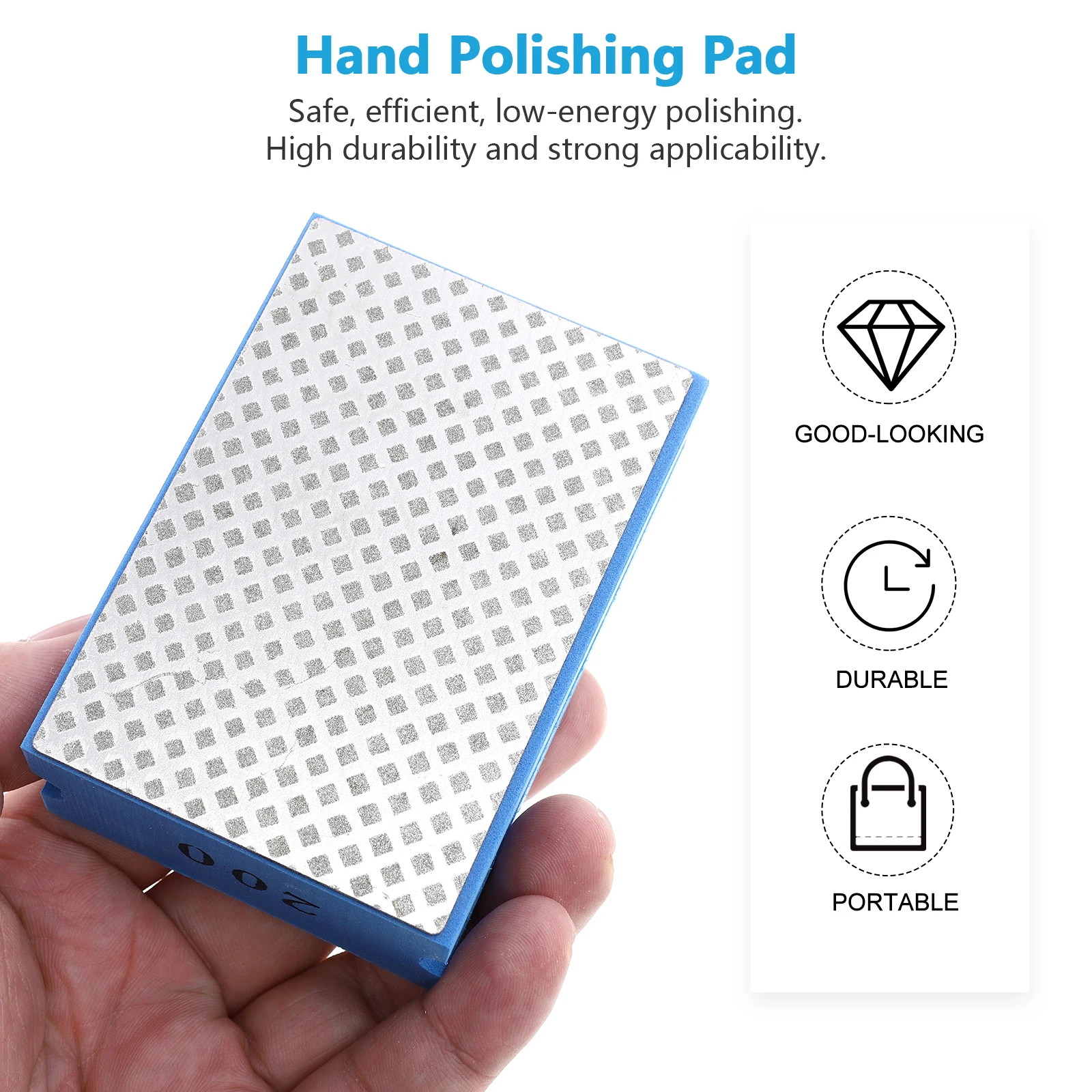 

Diamond Hand Wipe Board High-Strength Reusable Polishing Pad High-Elastic Sponge Hand Sanding Block Durable for Tile