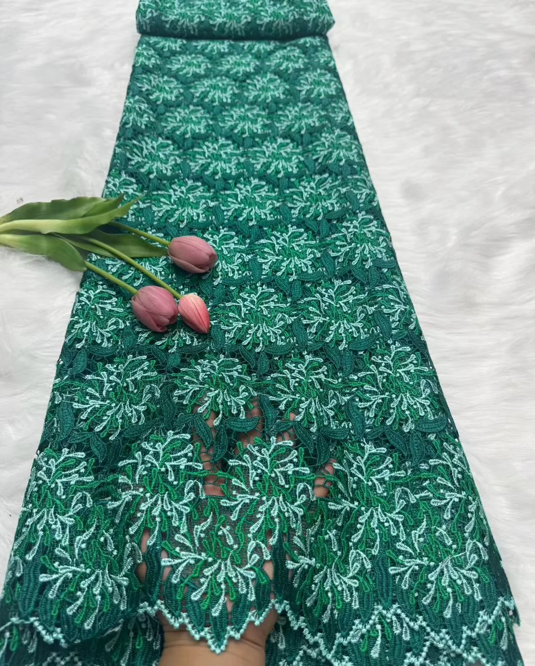 African Guipure Cord Lace Fabric High Quality Lace 5 Yards Nigerian French Mesh Lace With Stones or Wedding Dress Sewing