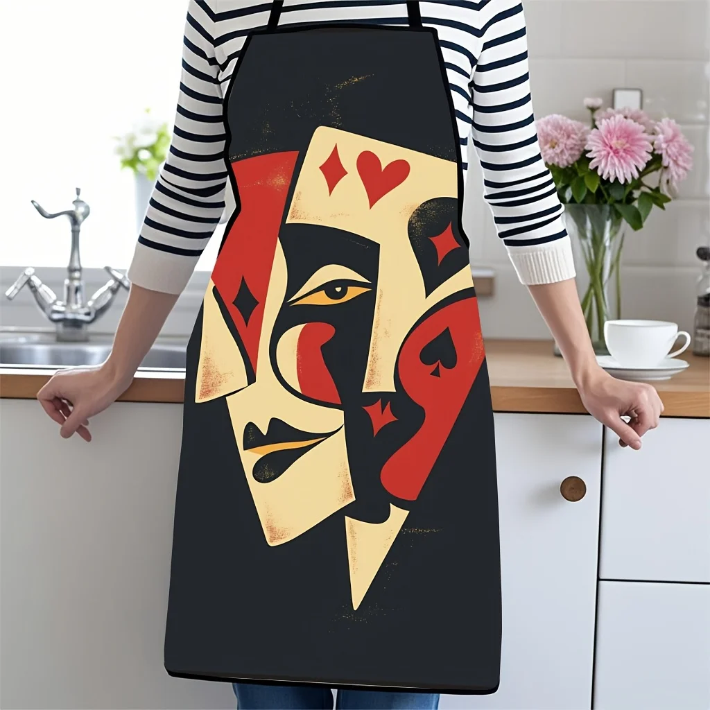 Stylish Playing Card Design Apron for Kitchen Cooking Baking Apron Gift for Women and Men