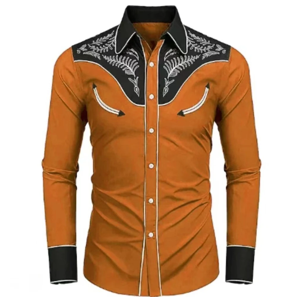 New men\'s shirt long sleeve casual printed shirt daily long sleeve shirt large size 6xl