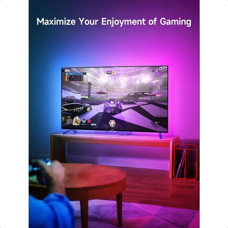 LED Lights for TV 16.4ft TV LED Backlight for 4575in RGB TV Backlight Behind Strip with Music Sync Bluetooth APP and Remote Con