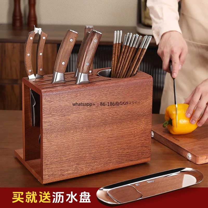 Solid wood knife holder rack 2026 new chopstick cage integrated household kitchen cutting board knife storage rack countertop