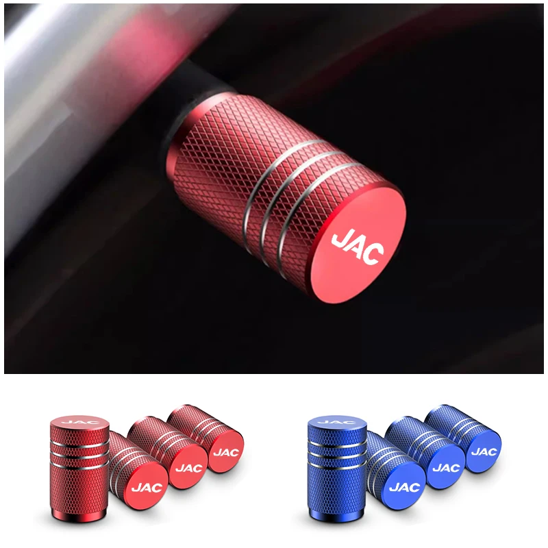 4Pcs Car Logo Wheel Tire Valve Caps Aluminum Dustproof Tire Covers For JAC Refine J3 J4 J7 JS3 JS4 KR1 S2 S3 S4 S5 S7 Vapour T8