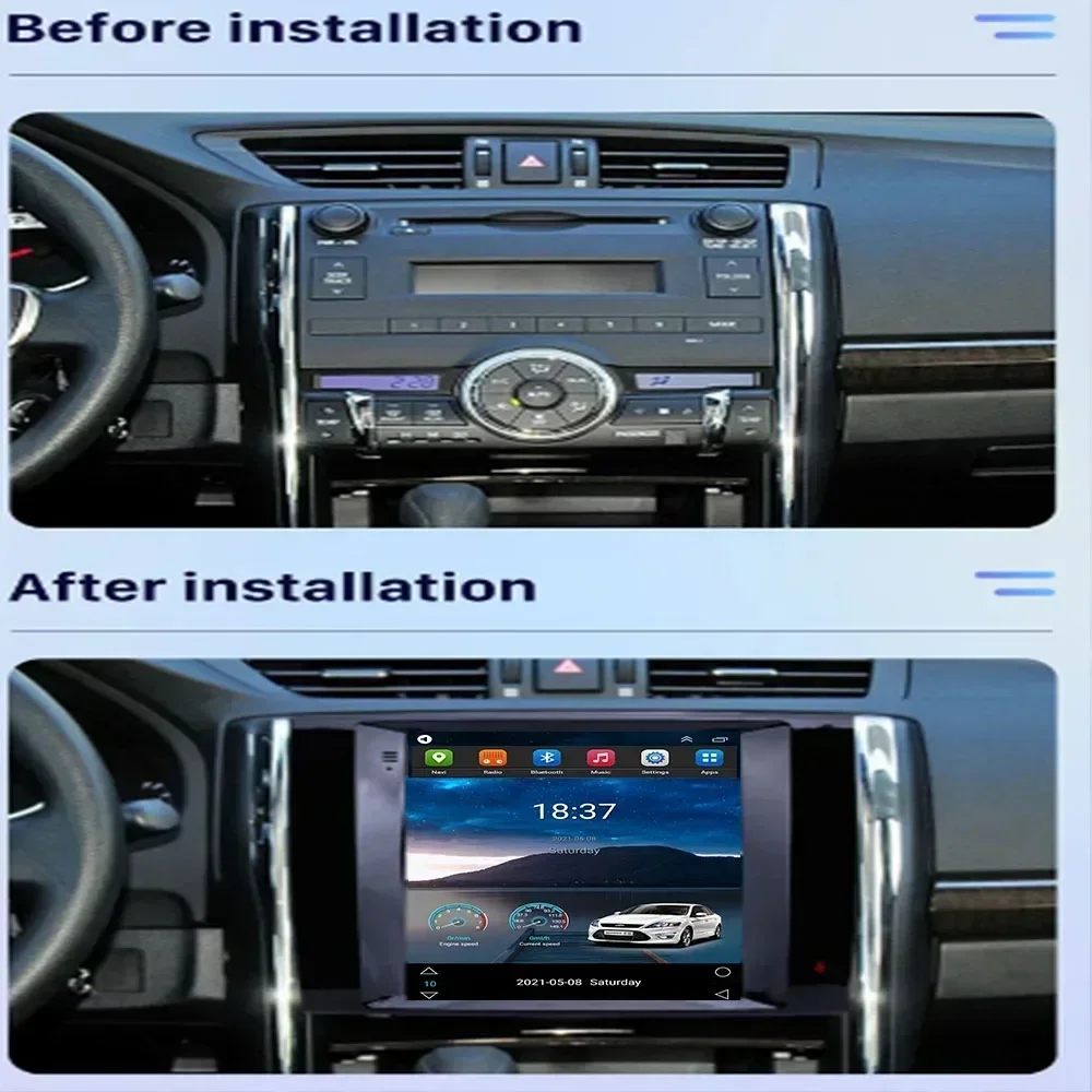 Car Tesla Style Multimedia For Toyota Mark X 250G/GRX130/Reiz 2010-2018 Android 13 Radio DVD Player GPS Navigation Vertical