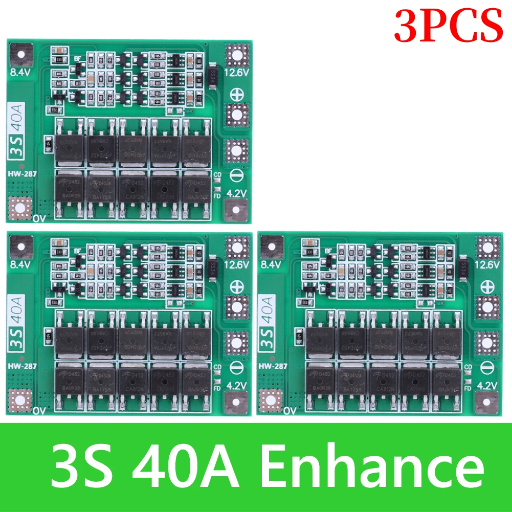 BMS 3 S/4 S 5A 10A 20A 25A 40A 60A Li-ion Lithium Batterij Oplader Bescherming boord 18650 Voor Boormotor 12 V met Verbeteren/Balans