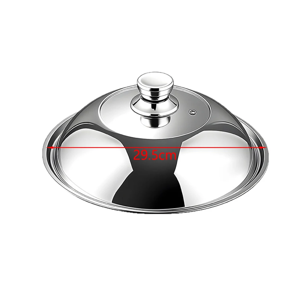Stainless Steel Pot Lid with Heat Resistant Glass Insert and Balanced Dome Geometry for Effective Steam Management