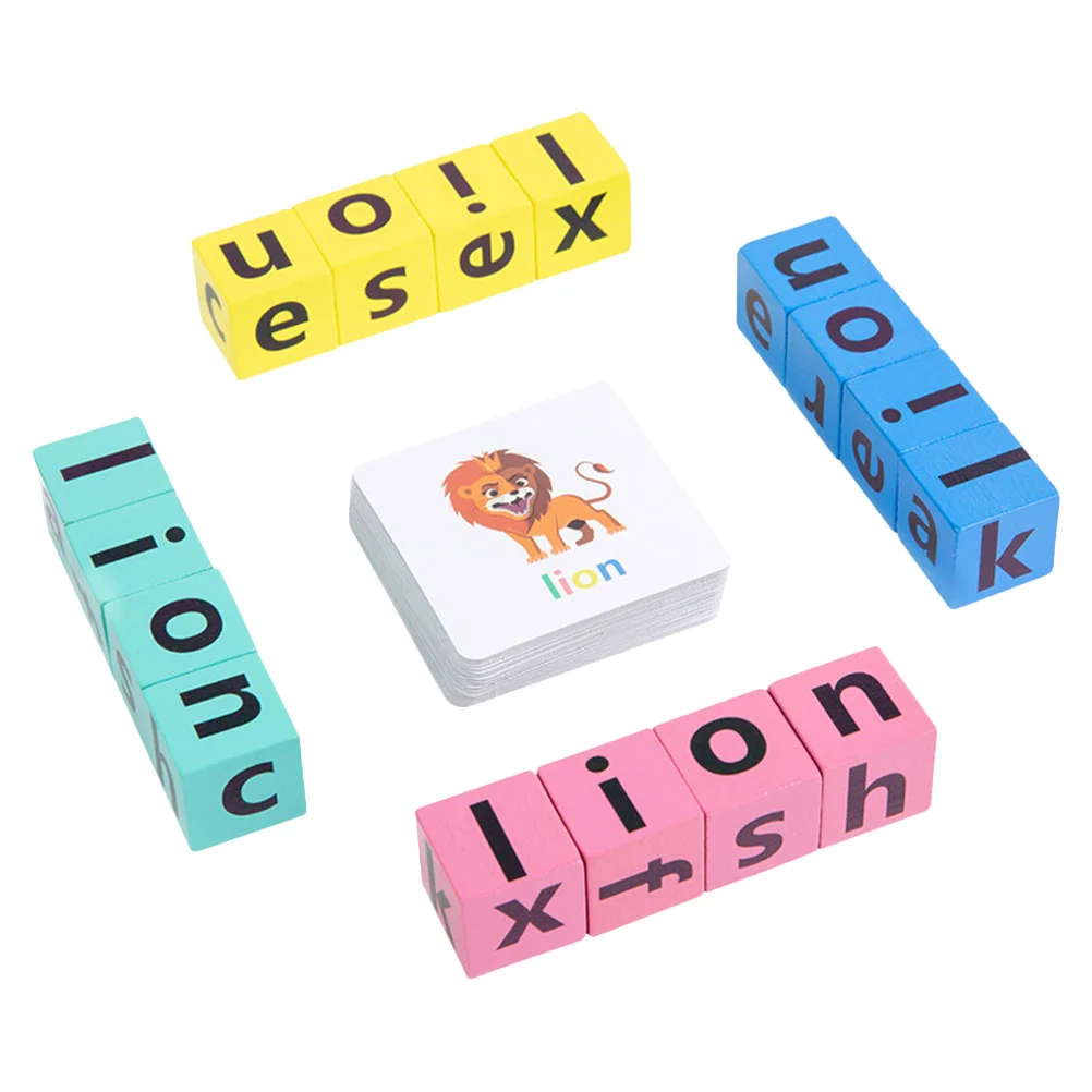 Letters Spelling Toy Puzzle Children Cognitive Kids Alphabet Games Maple Words