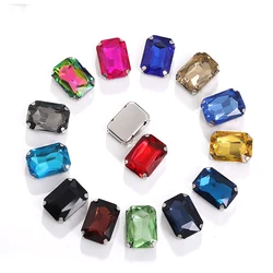 Rectangle Sewing Rhinestones Bulk Wholesale Sew On Crystals For Needlework Glass Diamond White Claw Rhinestone Stone Accessories