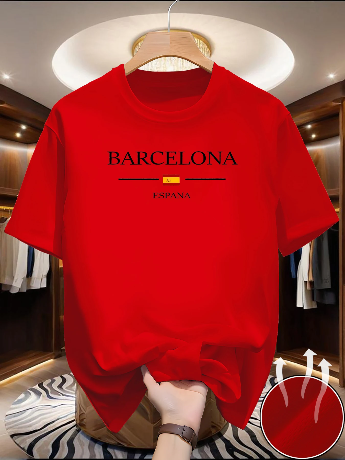 Summer men's running wear quick-drying breathable T-shirt temperament men's printed short-sleeve
