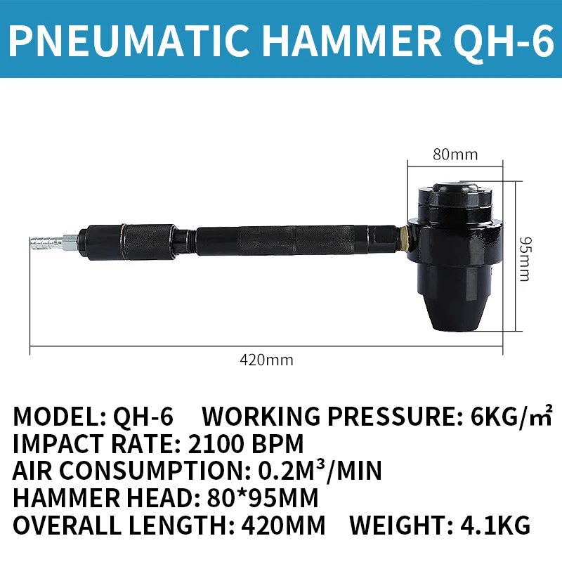 Impact Pneumatic Hammer Powerful Chipping Machine Handheld Air Hammer Concrete Wall Surface Stone Textured Finish