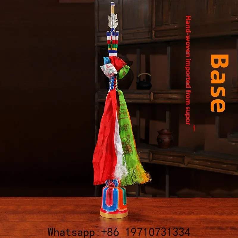

Nepal Handcrafted Tibetan Buddhist Decor Hada Wisdom Flags with Painted Base Ornament