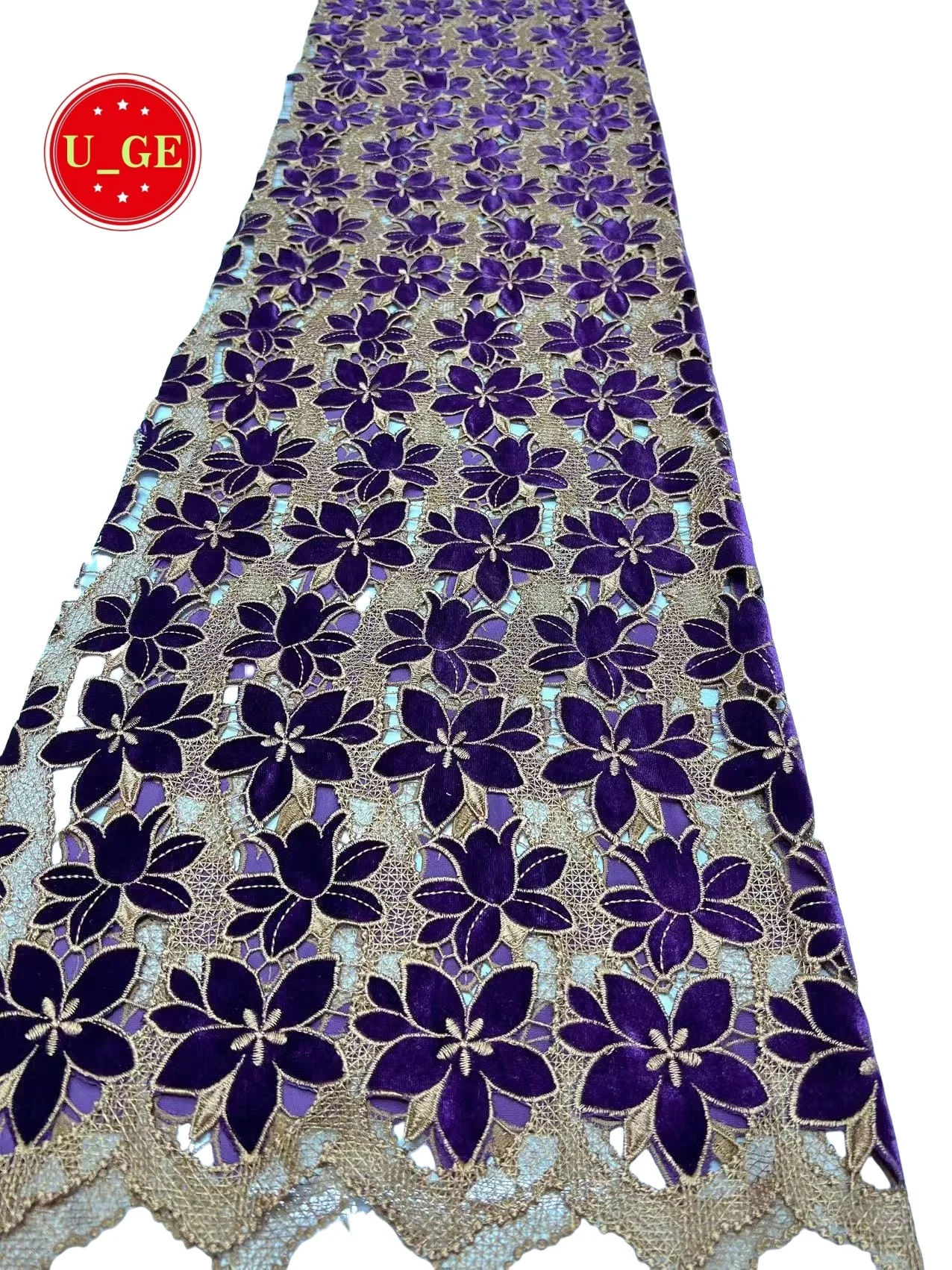 

Factory Offers Latest Delicate Best Quality Soft Embroidered Velvet lace fabric For Party Evening Dress U_Ge5818