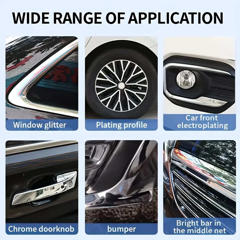 Car Chrome Refinish Paste Kit, Update Car Appearance, Ideal for Badges, Window Trim, Bikes & Motorcycles, Removes Oxidation