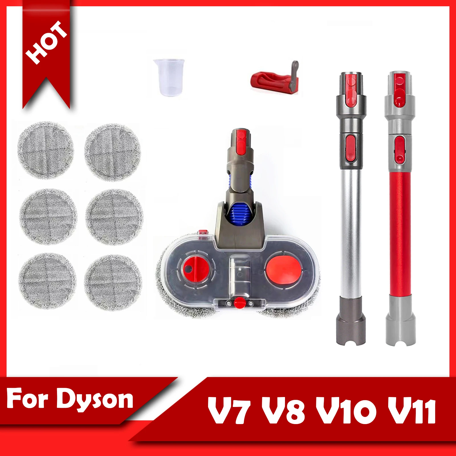 For Dyson V7 V8 V10 V11 Vacuum Cleaner Replaceable Parts with Water Tank Electric Mopping Vacuum Brush and Extension rod