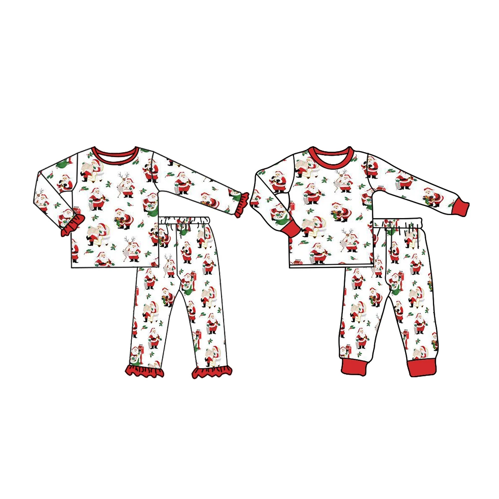 

Boutique Christmas pajamas clothes Elk Christmas tree Santa Claus sleepwear girls clothes boys pajamas sets