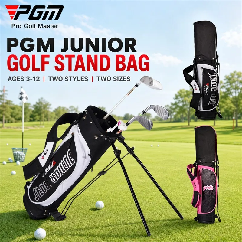 PGM Junior Golf Stand Bag for Kids Boys Girls Lightweight Dual Strap Portable Club Carry Bag Stable Dual-Leg 2 Sizes