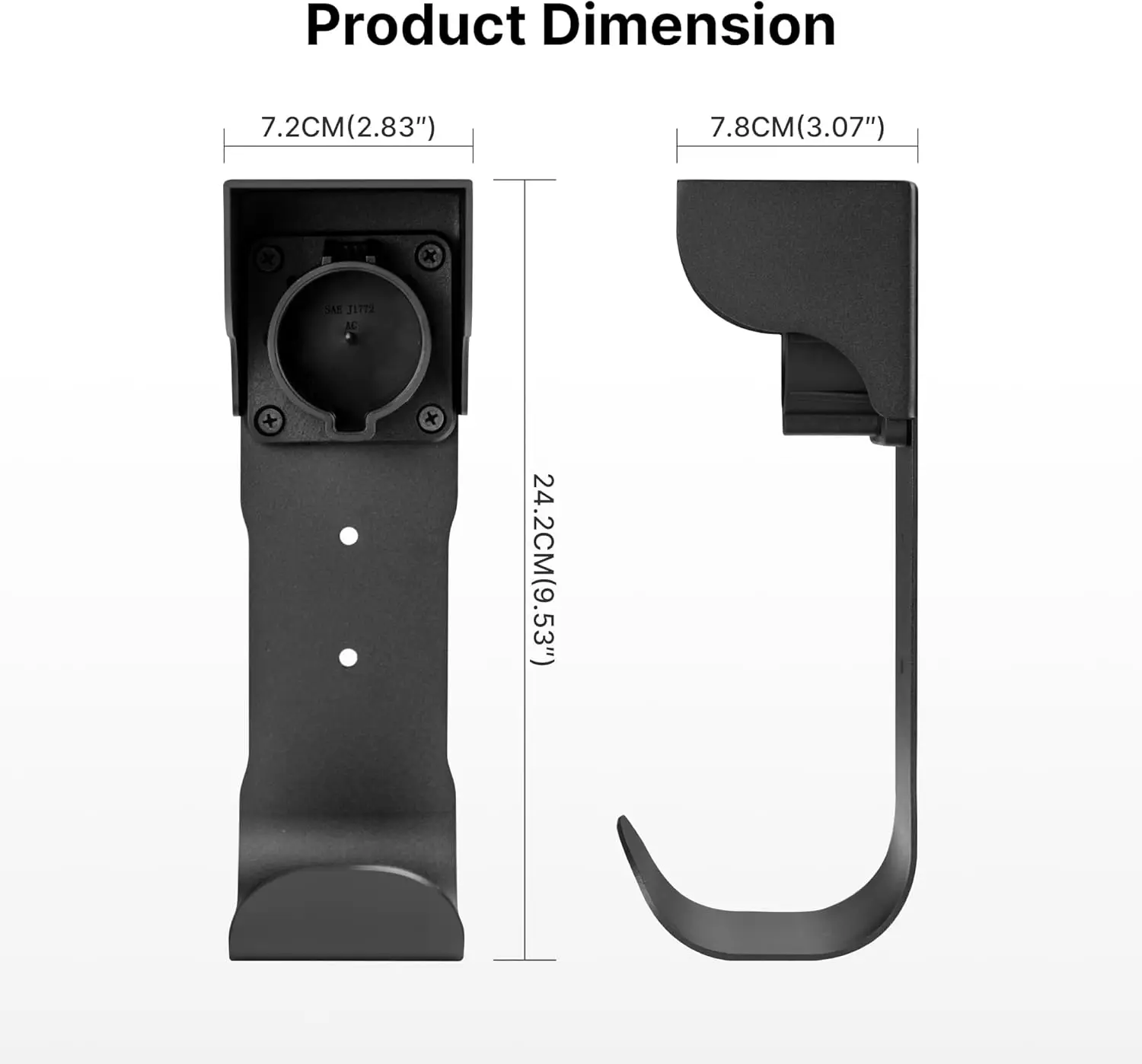 حامل EV مع خطاف J، منظم كابلات SAE J1772 مثبت على الحائط، قاعدة توفير المساحة #6