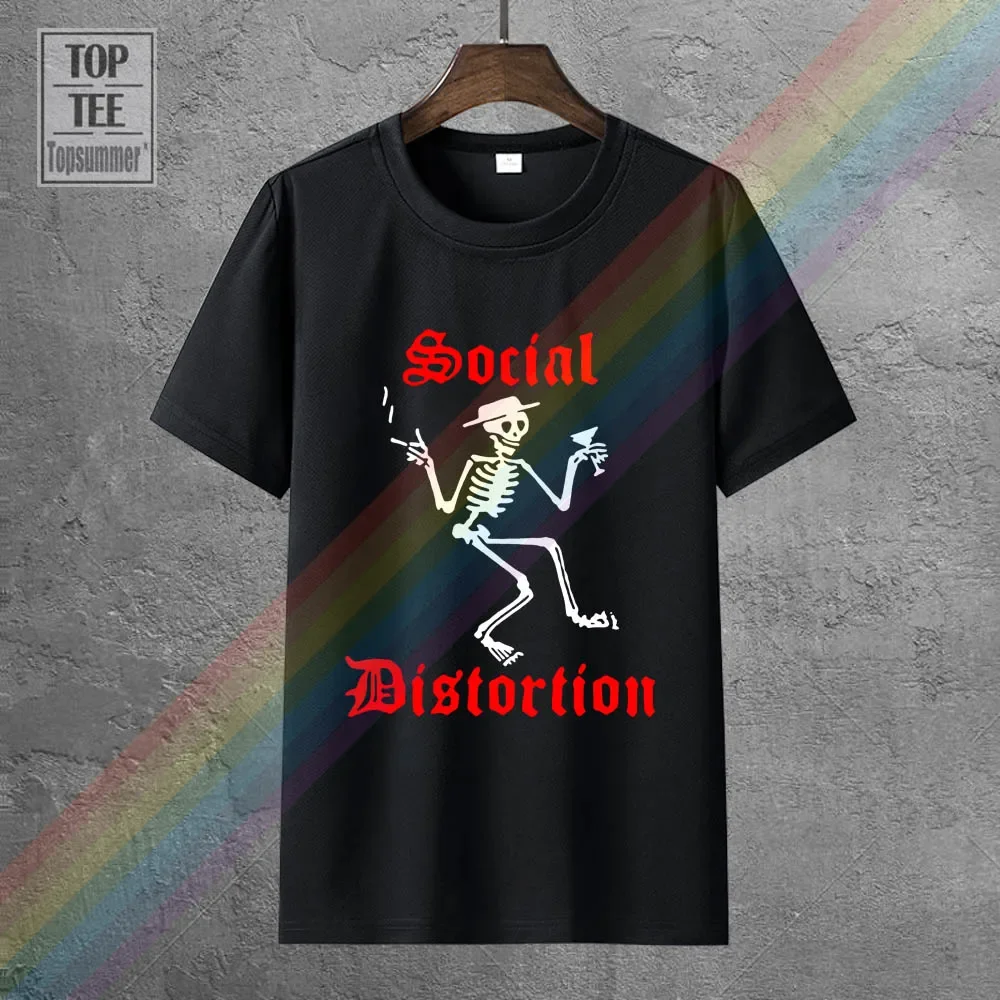 Social Distortion Skeleton Hard Punk Rock Men'S T-Shirt Black White S-5Xl Oversized Tee Shirt