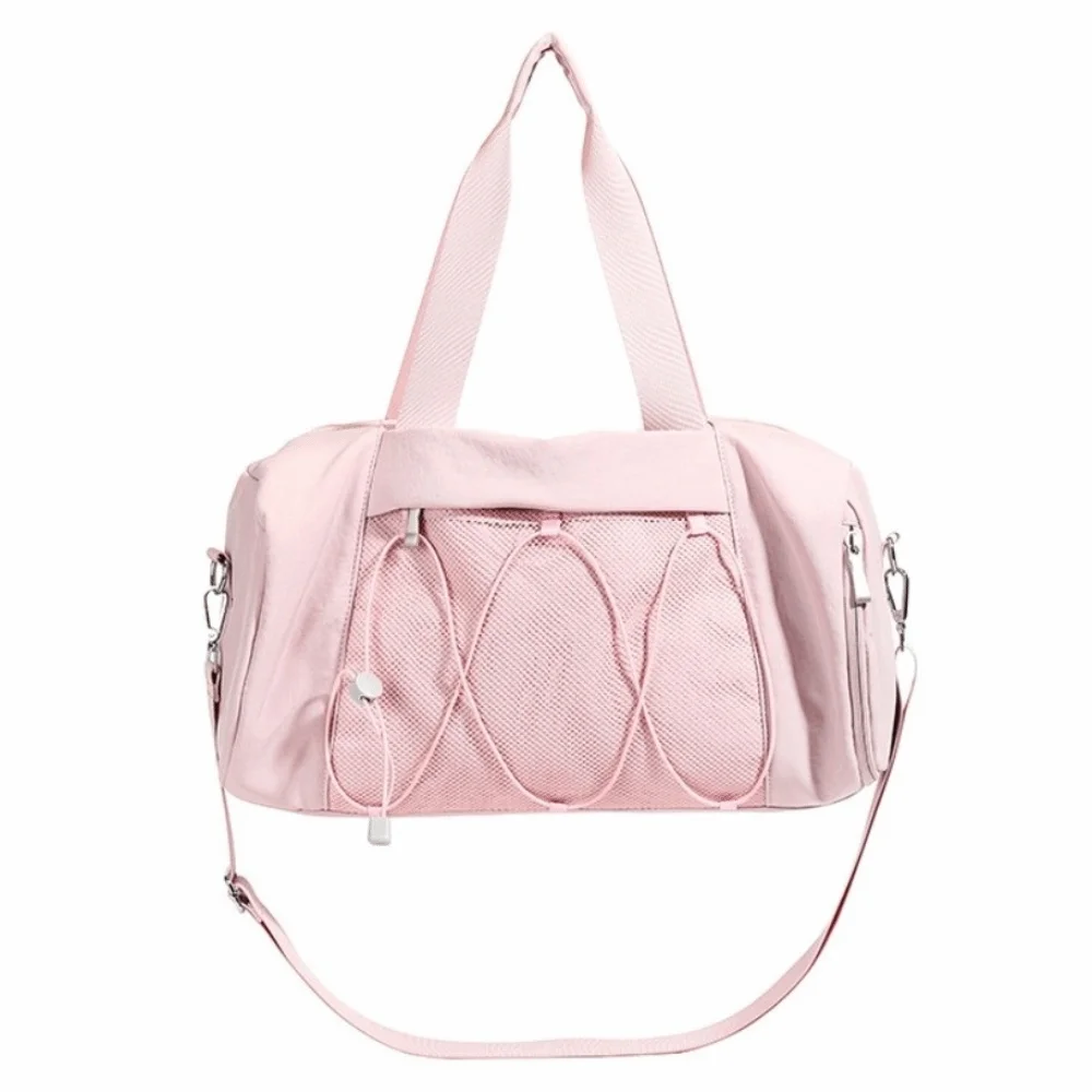 Portable Large Capacity Travel Bags with Shoe Pocket Solid Color Fitness Handbag Nylon Dry Wet Separation Duffel Shoulder Bags