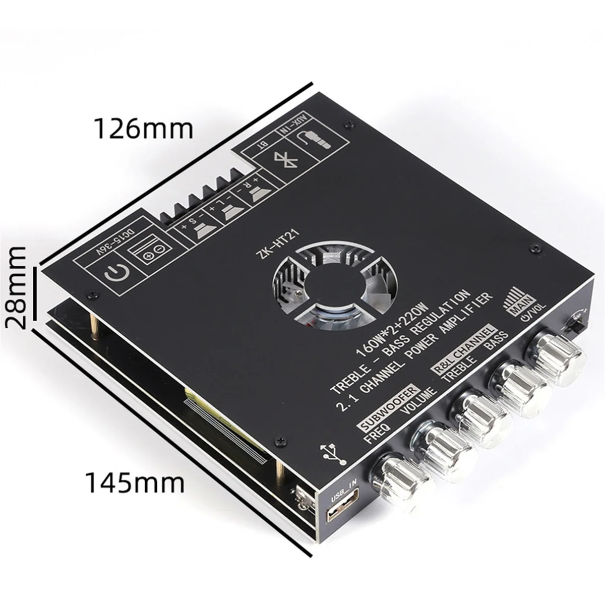 AB53 -HT21 2.1 Channel TDA7498E 160Wx2 + 220W Modul Amplifier Daya Digital Bluetooth Subwoofer Nada Tinggi dan Rendah