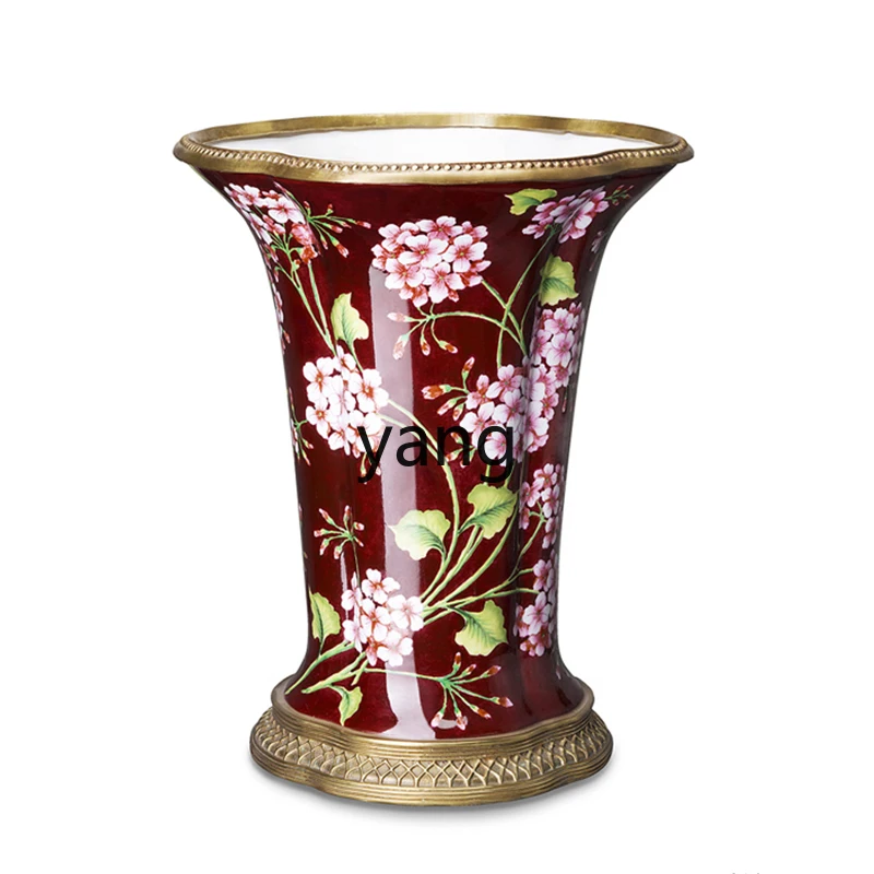 

Yjq Luxury Decorative Storage Storage Jar Decoration Ceramic Inlaid Copper Burner Jar