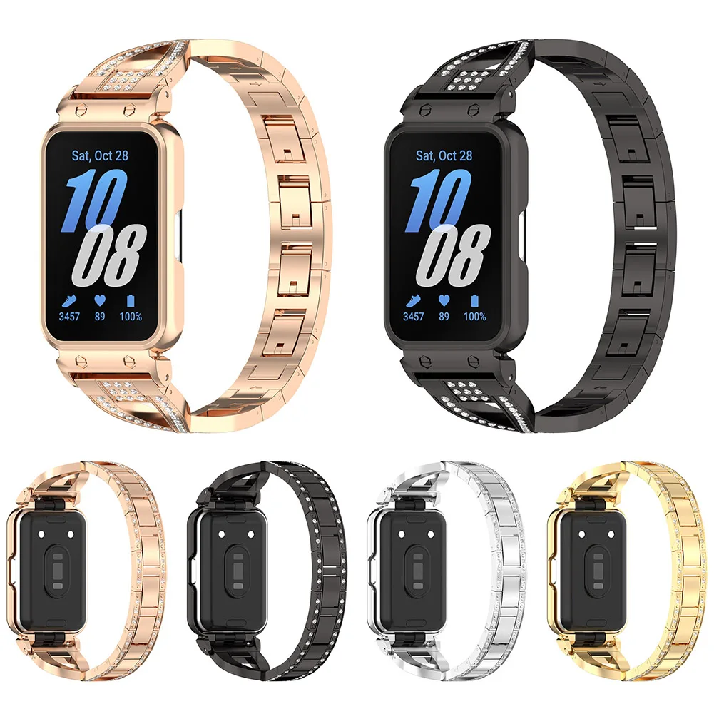 

Case+Band Strap Bracelet Metal Protective Screen Sport Replacement Watch Strap for Samsung Galaxy Fit 3