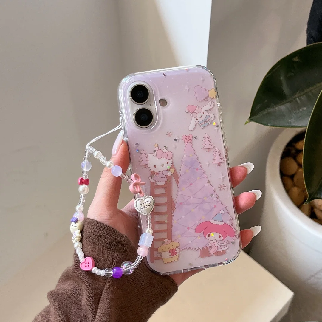 

Festive Christmas Tree Graphic Phone Case For iPhone 17 Pro 16 15 14 13 Pro Max Cartoon Bracelet Silicone Back Cover﻿﻿