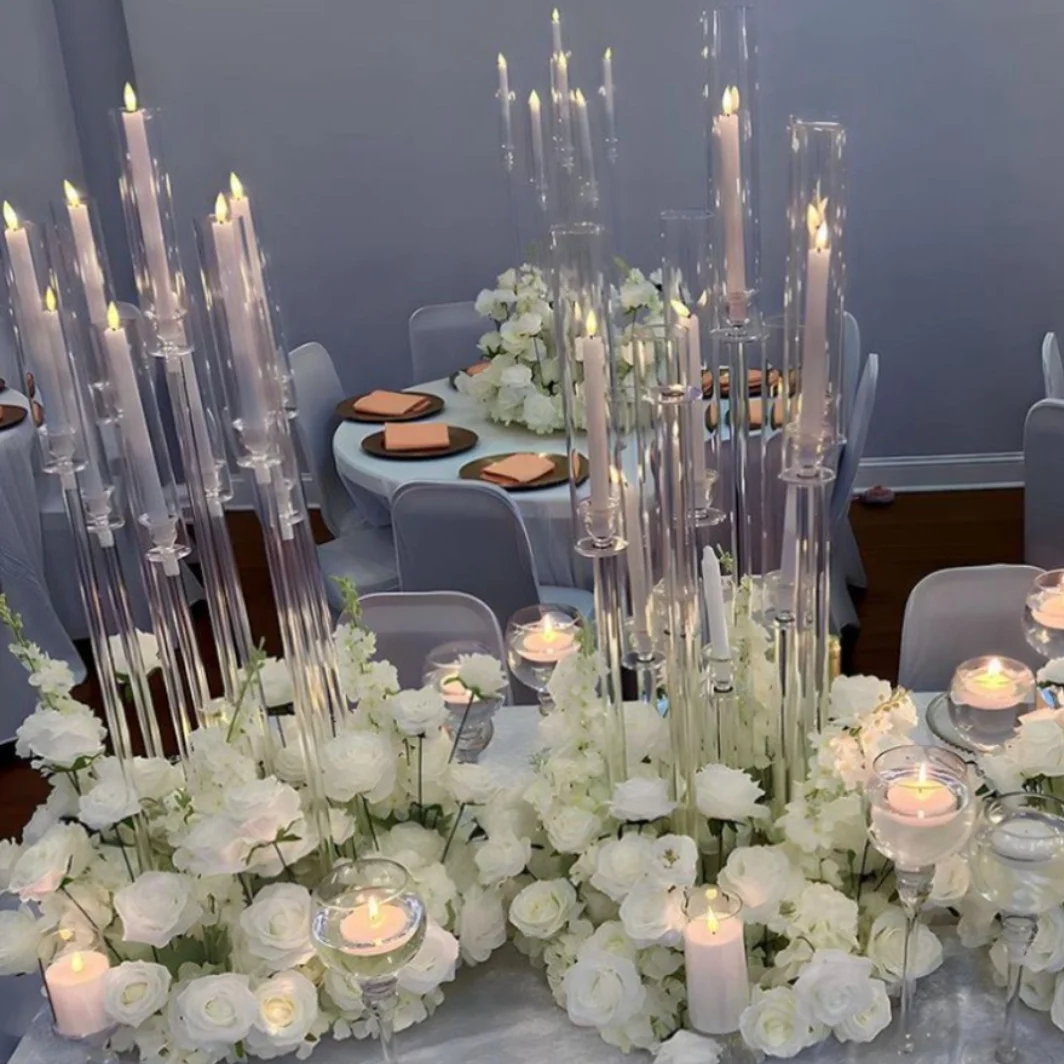 

5pcs/10pcs)Clear Acrylic 10 arms Flower Stand Decorative Vase Table Centerpiece Display Flower Tower Acrylic Decor Vase Table