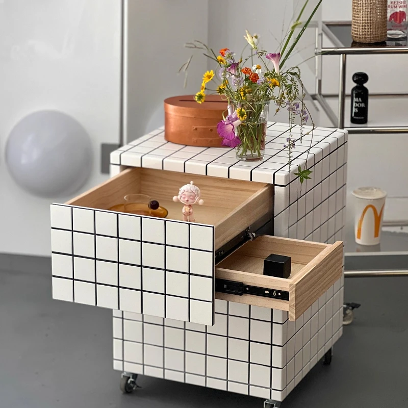 

Small apartment sofa side few small coffee table living room storage cabinet drawer chest corner side table