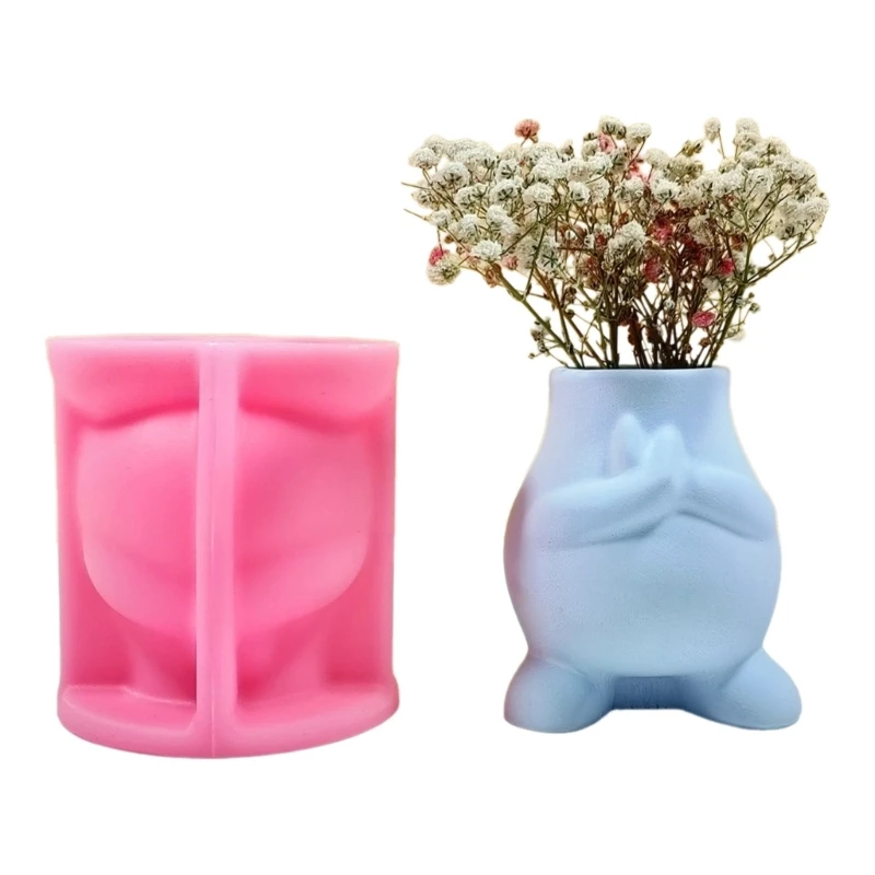 

Silicone Flower Pots Mold Epoxy Resin Molds Hand Postures Pen Holder Holder Cement Planter Mould Home Decorations R3MC