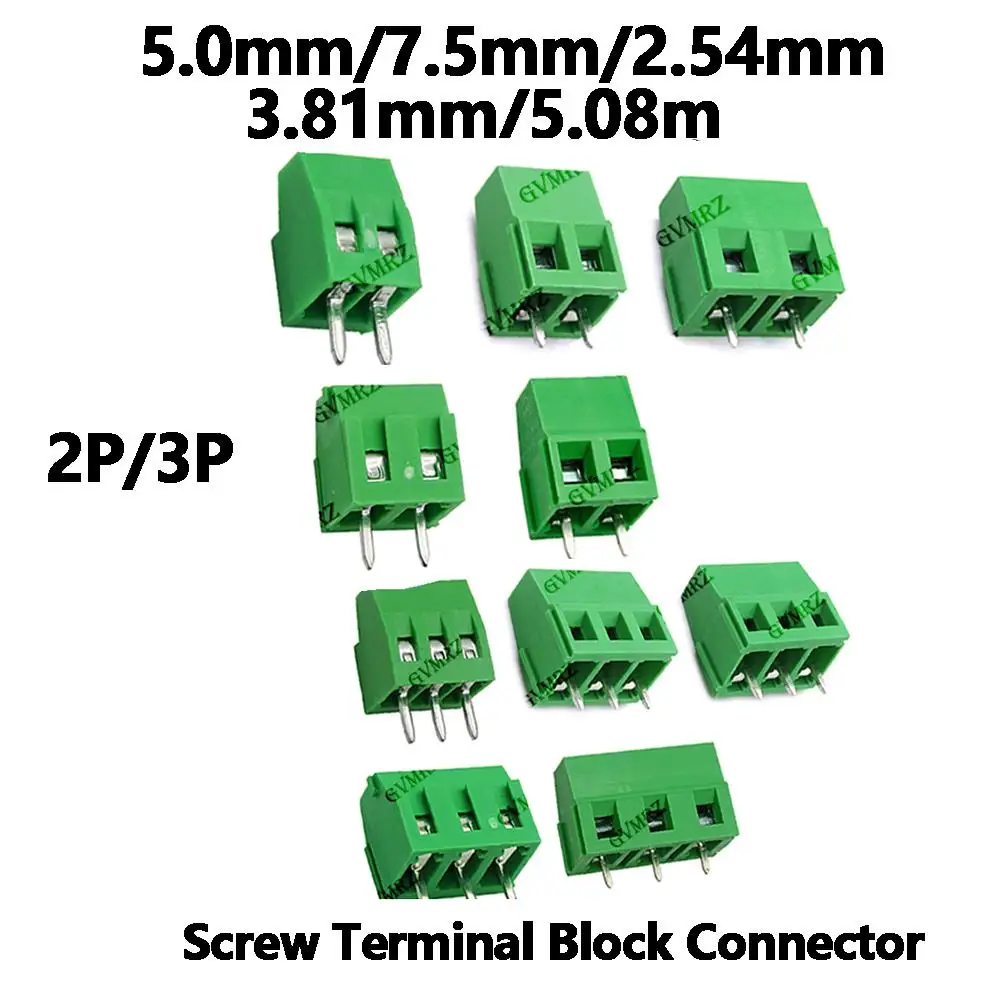 10PCS KF128 3P 4P 2.54mm 5.08 5.0 3.81 KF128 7.5mm PCB Screw Terminal Block Connector for Wires 2P Terminal 7.5mm Component