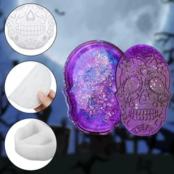 Skull Box Mold for Resin, Halloween Skull Storage Box Silicone Box Mold for DIY Jewelry Storage Decoration Mold