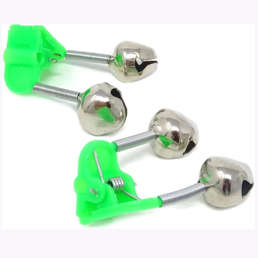 10Pcs Winter Ice Fishing Bell Bite Alarm Rod Tip Clamp Clip Bell Ring Night Fishing Accessories Tackle Fish Alarms Alert Gifts